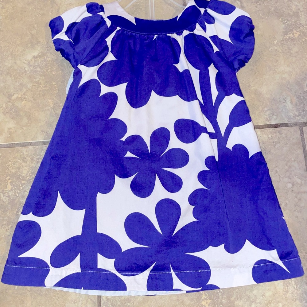 Blue and gray Carter’s 18 months toddler dress with diaper cover.